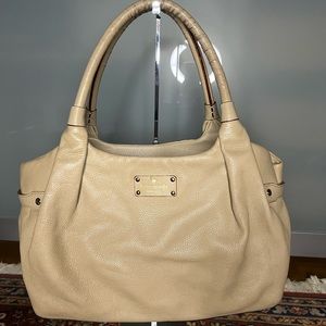 Kate Spade New York Berkshire Road Stevie Satchel in Beige Leather